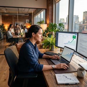 Dashboard showing keyword ranking tool trends, top SEO positions, and AI search visibility for 2026 statistics